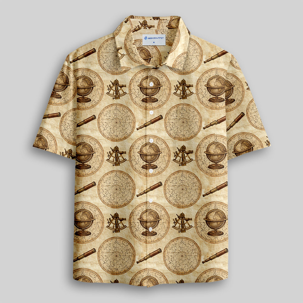Vintage Telescope Button Up Pocket Shirt