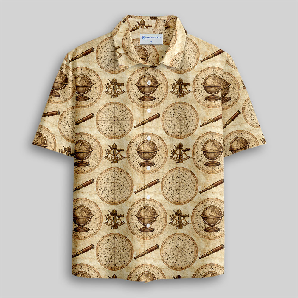 Geeksoutfit Vintage Telescope Button Up Pocket Shirt for Sale