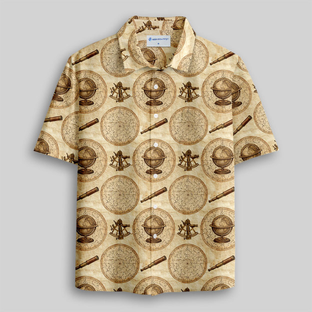Vintage Telescope Button Up Pocket Shirt