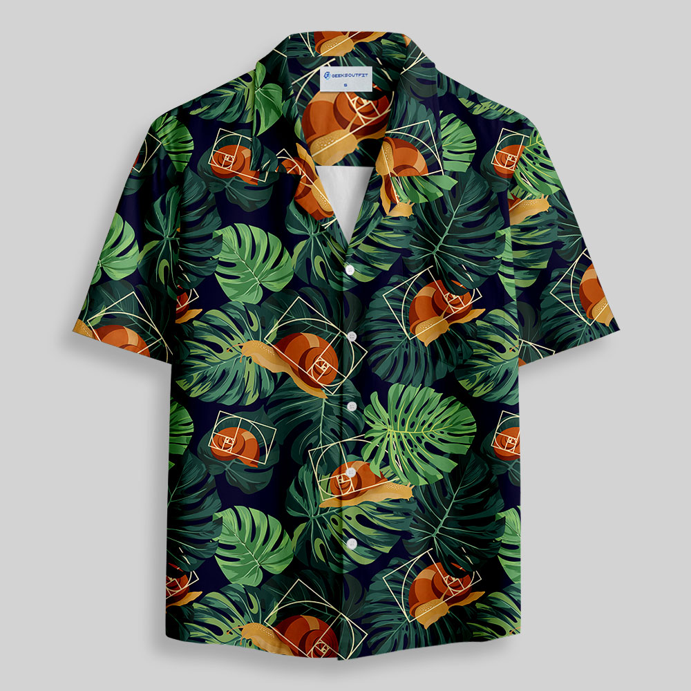 Fibonacci Snail Button Up Pocket Shirt