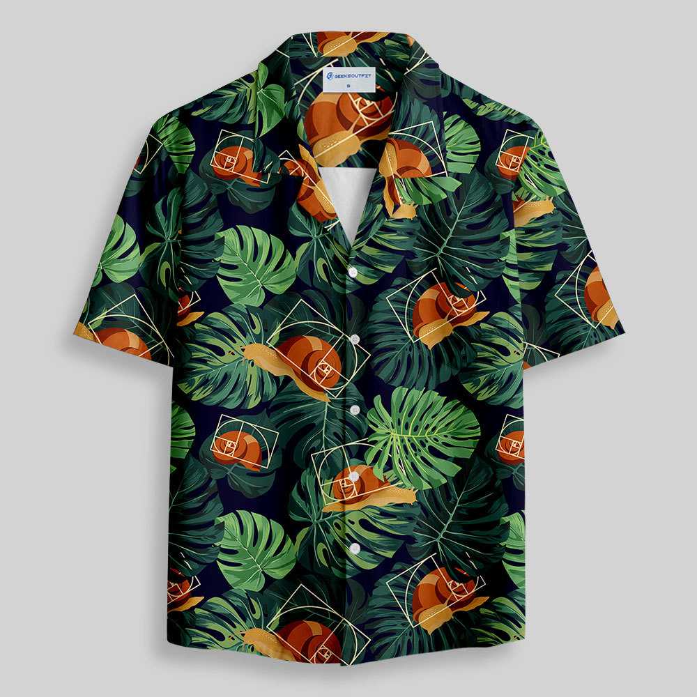 Fibonacci Snail Button Up Pocket Shirt