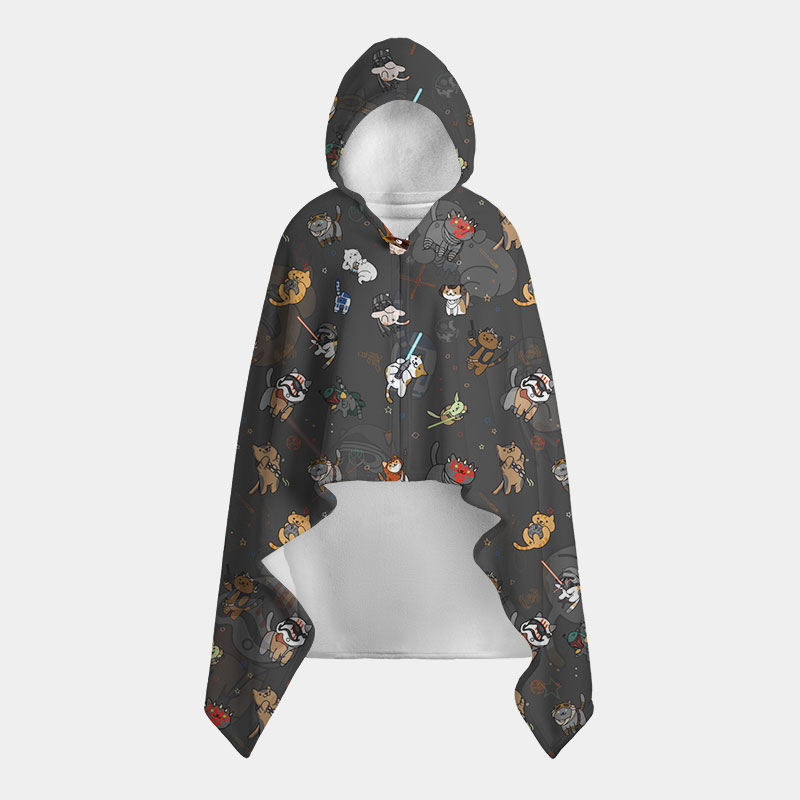 Tie The Fighter Cat Funny Flannel Cloak