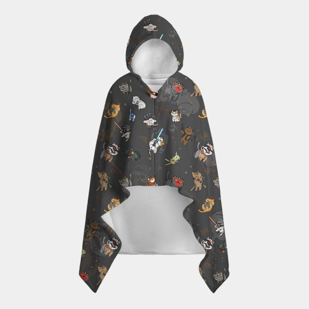 Tie The Fighter Cat Funny Flannel Cloak