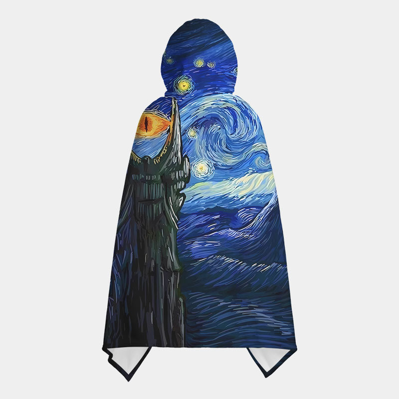 Starry Night of Mountain Flannel Cloak