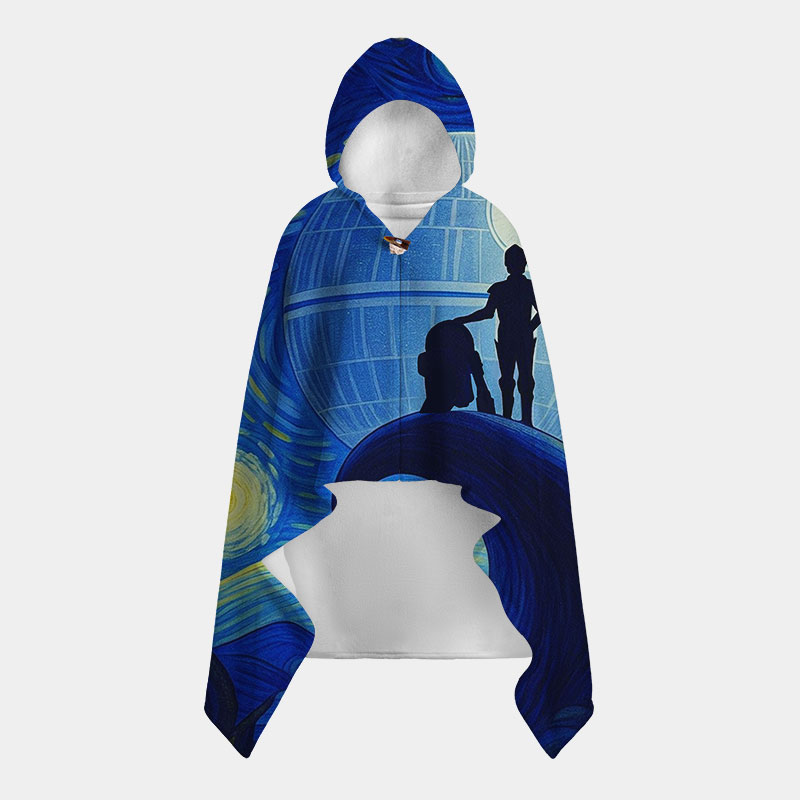 Robot Under The Starry Night Flannel Cloak