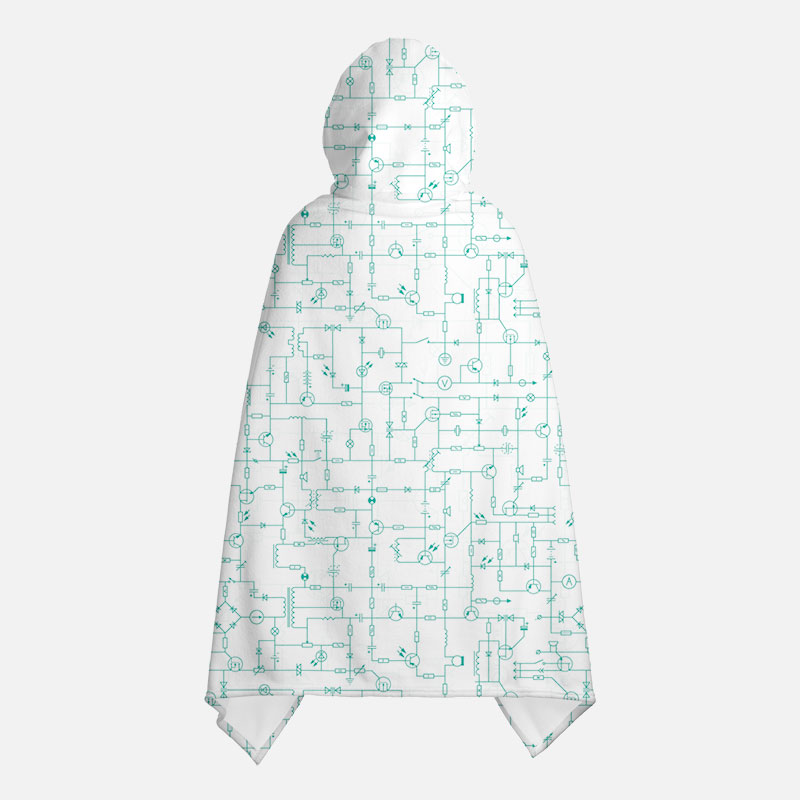 Electronic Components Arrow White Flannel Cloak
