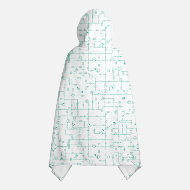 Electronic Components Arrow White Flannel Cloak