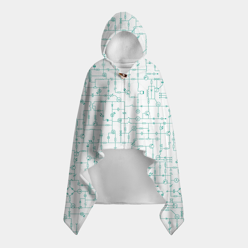 Electronic Components Arrow White Flannel Cloak