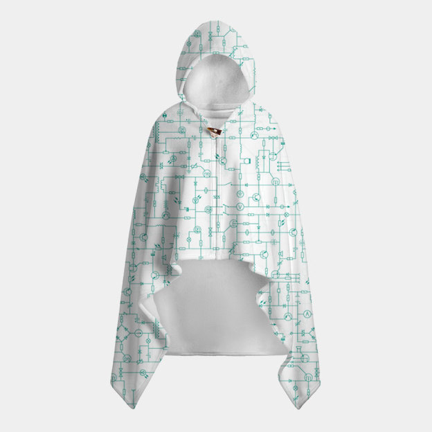 Electronic Components Arrow White Flannel Cloak