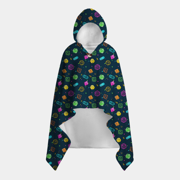 Colorful DND Dice RPG Flannel Cloak