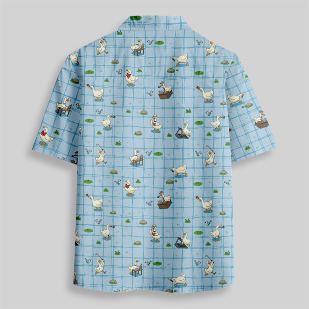 Blue Checkered Goose Button Up Pocket Shirt