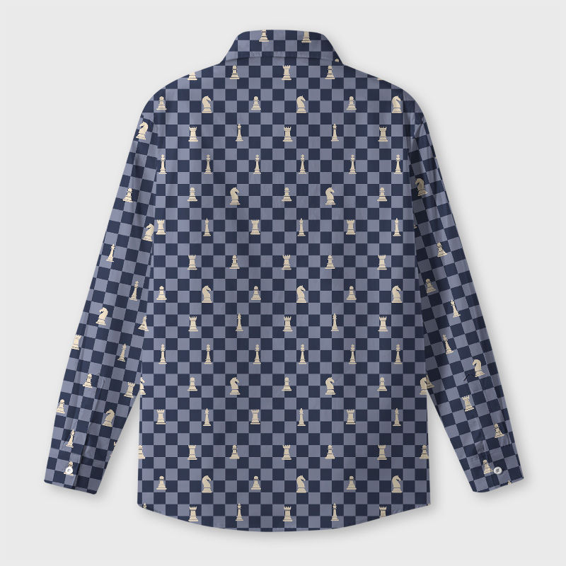 Chessboard Strategy Geek Long-Sleeved Shirt