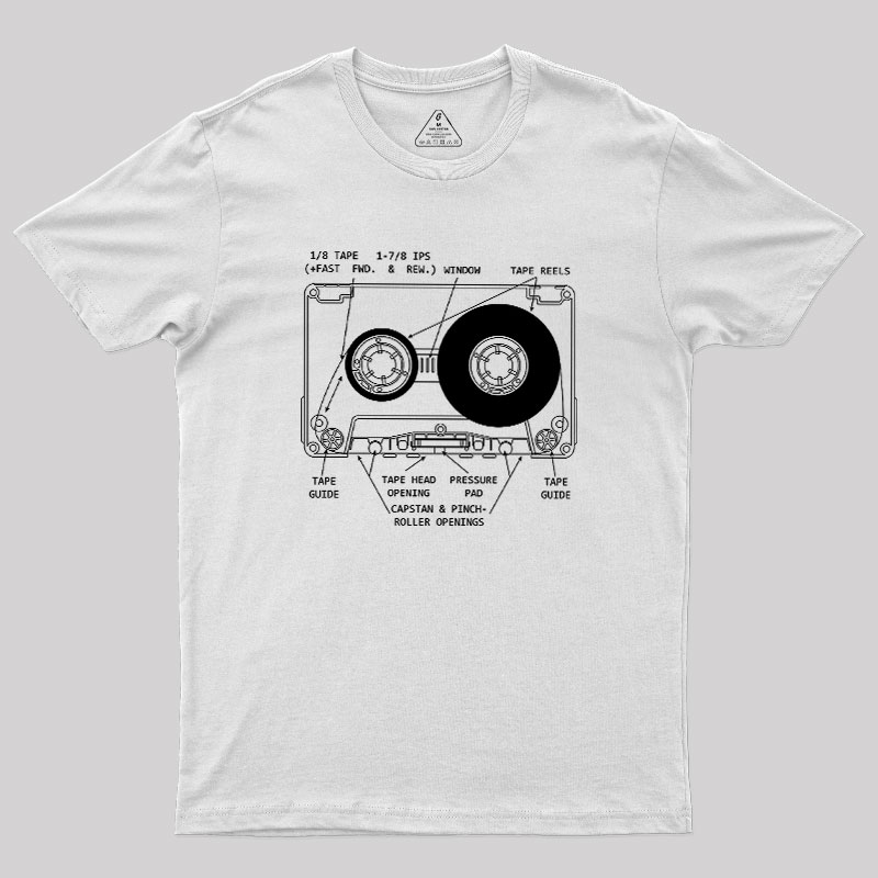 Anatomy of a Cassette Tape Geek T-Shirt