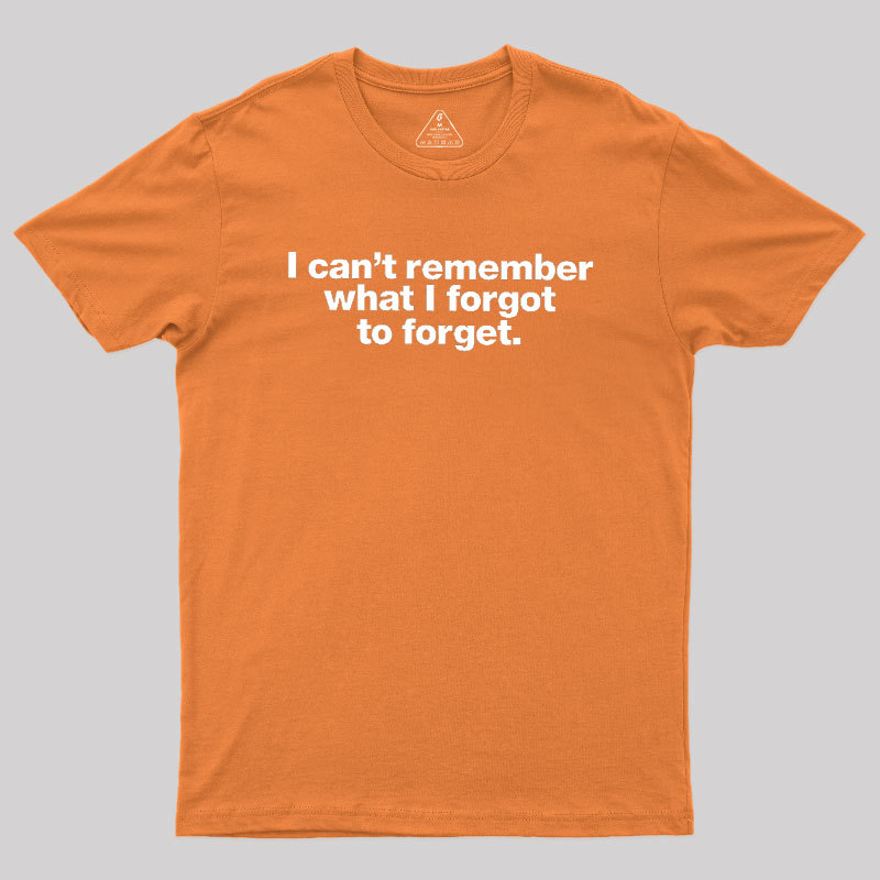I Can Not Remember What I Forgot To Forget Geek T-Shirt