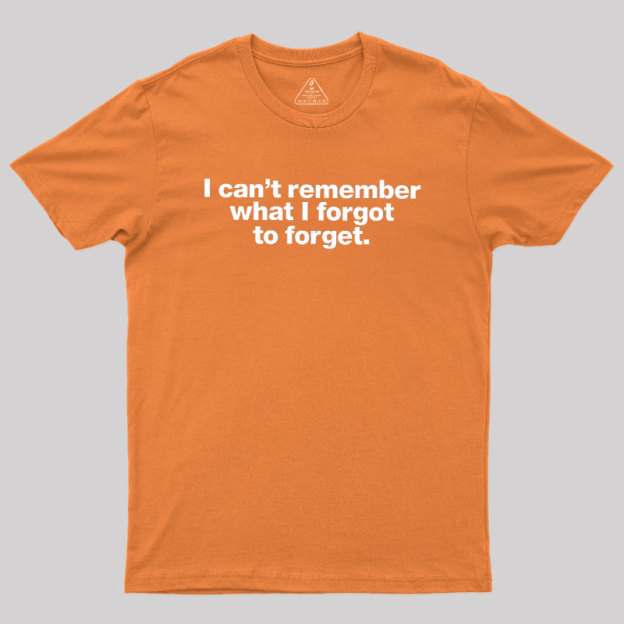 I Can Not Remember What I Forgot To Forget Geek T-Shirt
