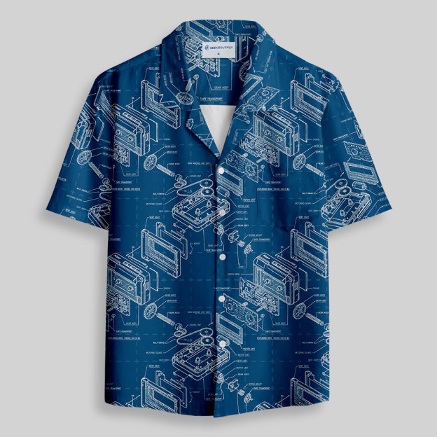 Cassette Blueprint Button Up Pocket Shirt