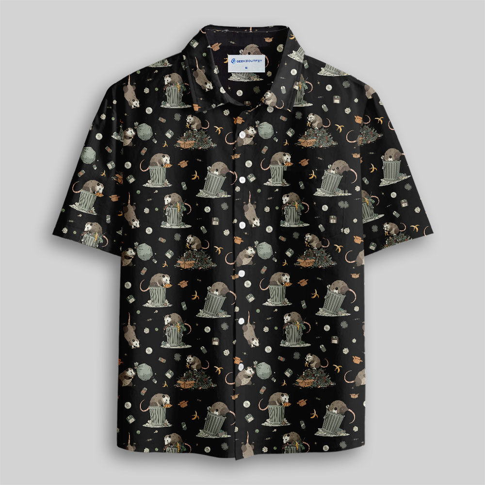 Cyber Scavenger Black Button Up Pocket Shirt