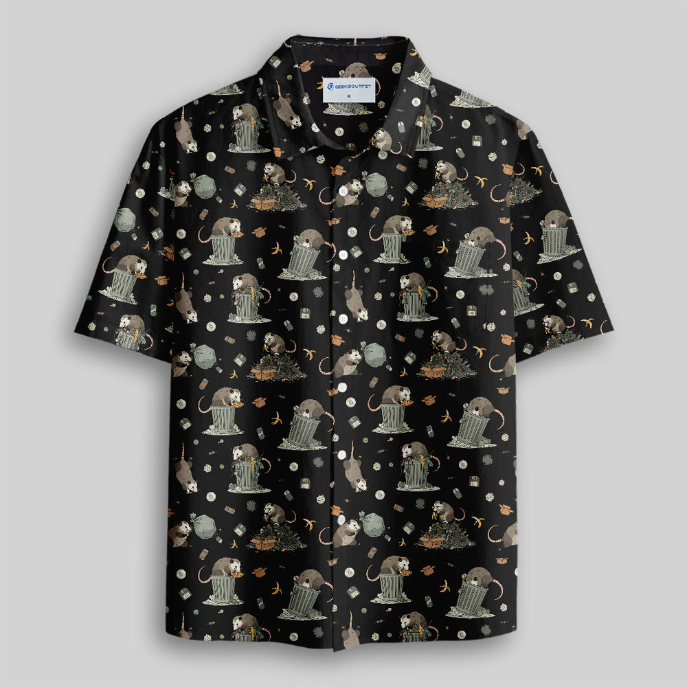 Geeksoutfit Cyber Scavenger Black Button Up Pocket Shirt for Sale