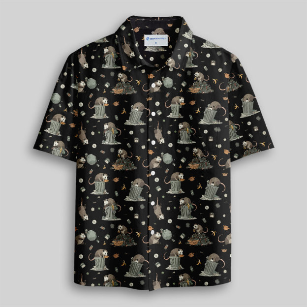 Cyber Scavenger Black Button Up Pocket Shirt