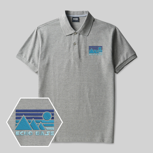 Hoth Outpost Geek Embroidered Polo Shirts