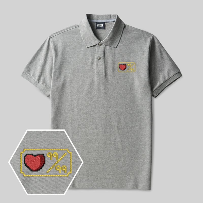 Personalized Pixel Skill 4 Geek Embroidered Polo Shirts