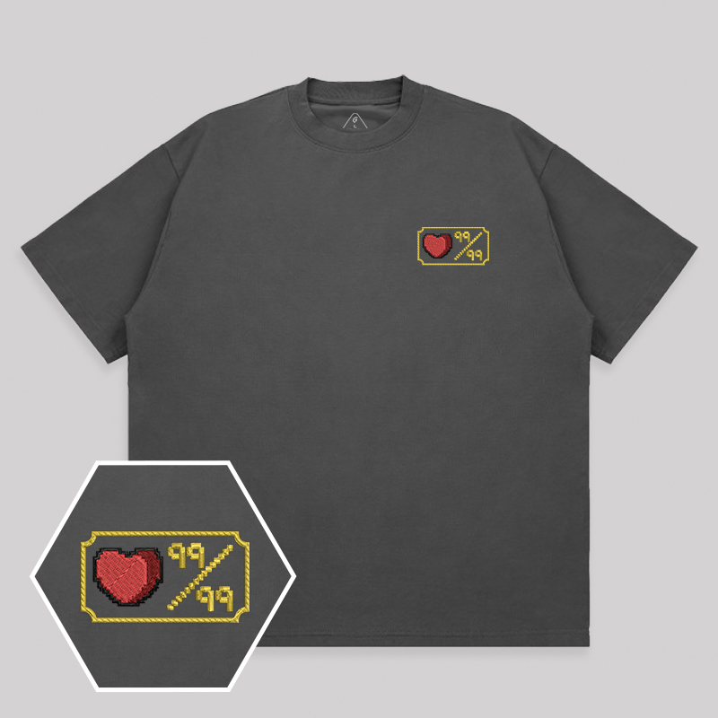 Personalized Pixel Skill 3 Geek Embroidered Unisex T-shirt