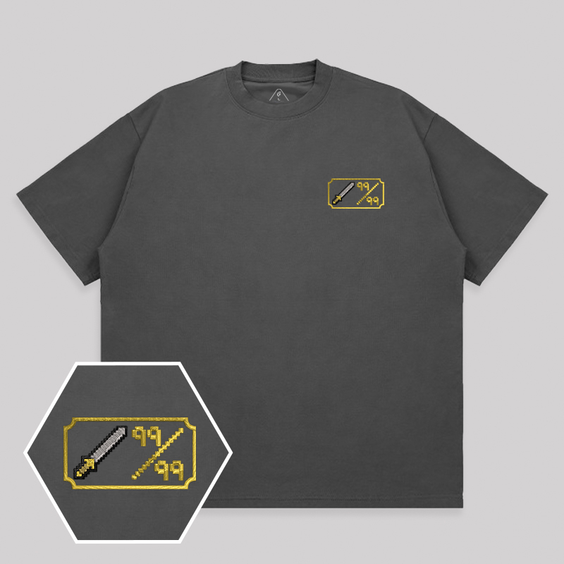 Personalized Pixel Skill 3 Geek Embroidered Unisex T-shirt