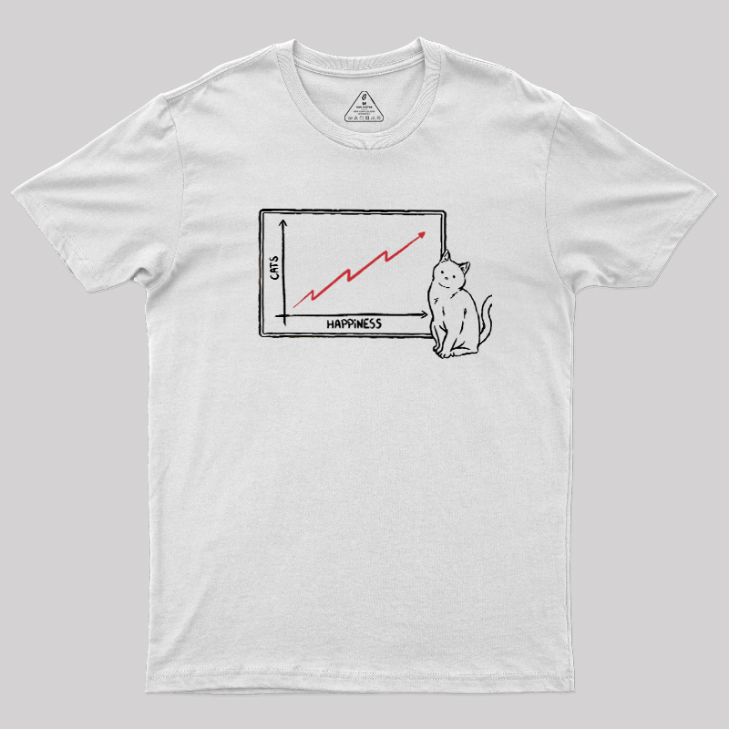 Happiness and Cats Graph Geek T-Shirt