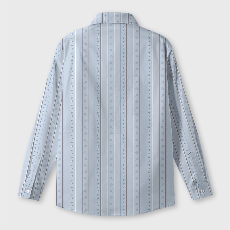 Pixelated Win Cursor Stripe Blue Geek Long-Sleeved Shirt