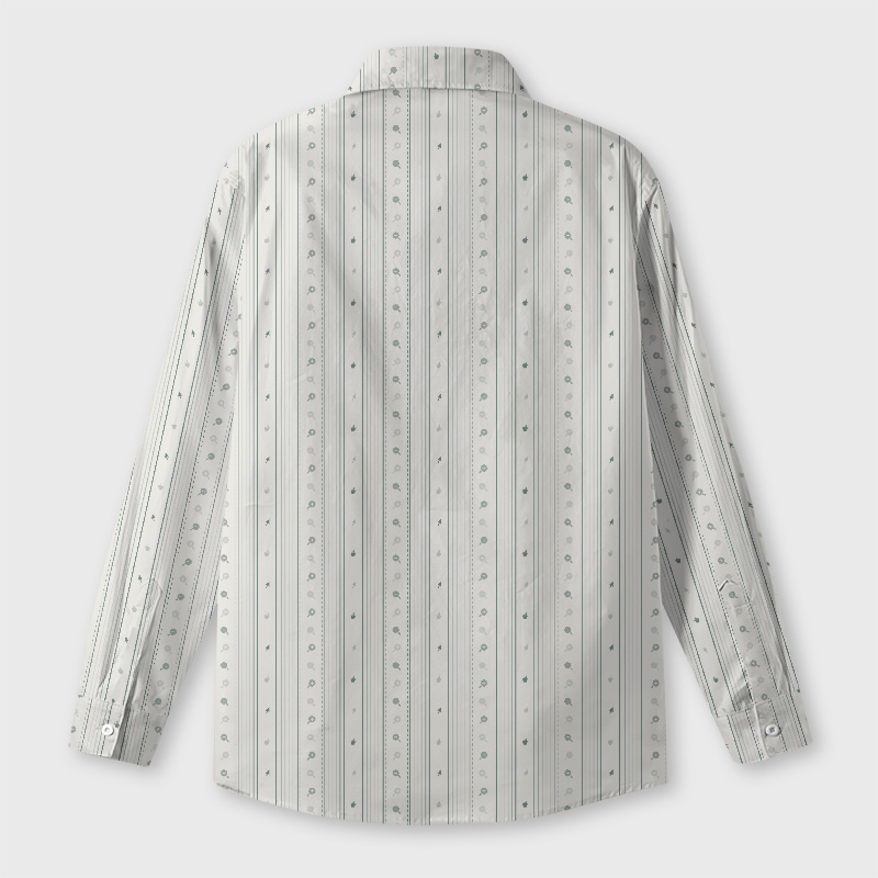 Pixelated Win Cursor Stripe Green Geek Long-Sleeved Shirt