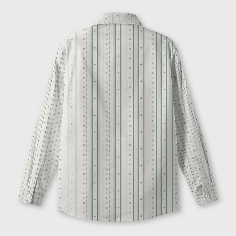 Pixelated Win Cursor Stripe Green Geek Long-Sleeved Shirt