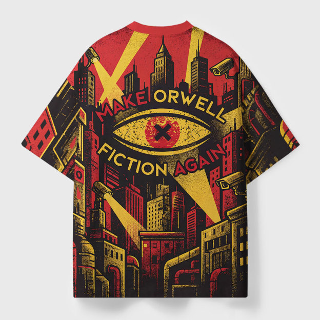 Make Orwell Fiction Again Geek All-Over Print T-Shirt