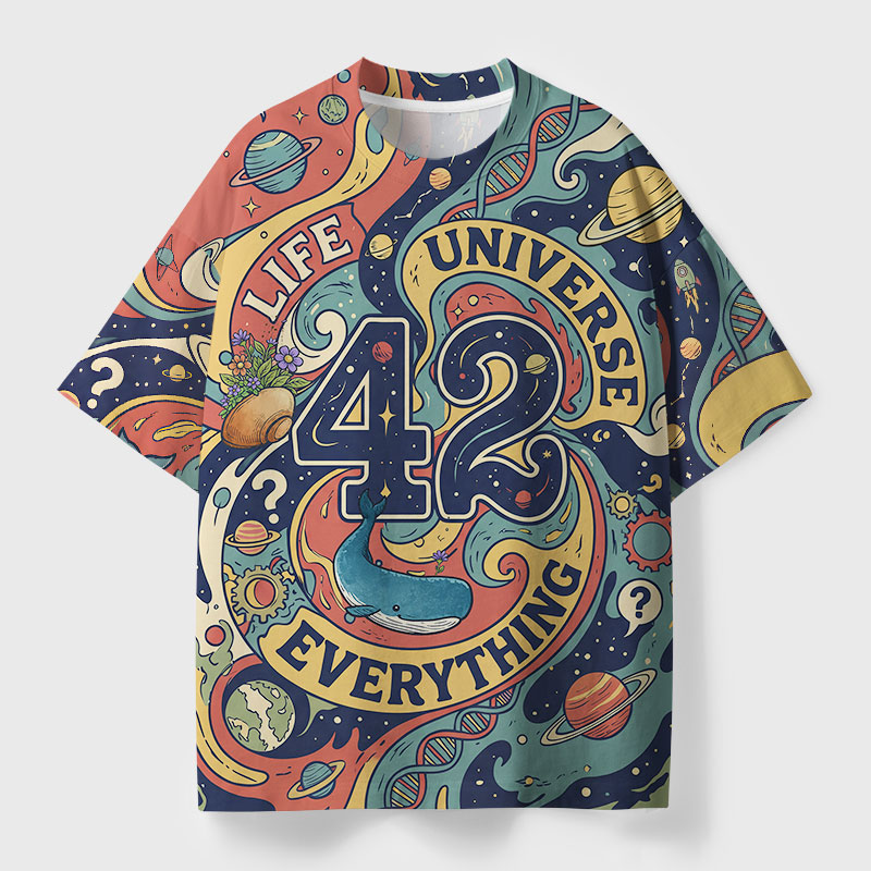 Life Universe Everything Geek All-Over Print T-Shirt