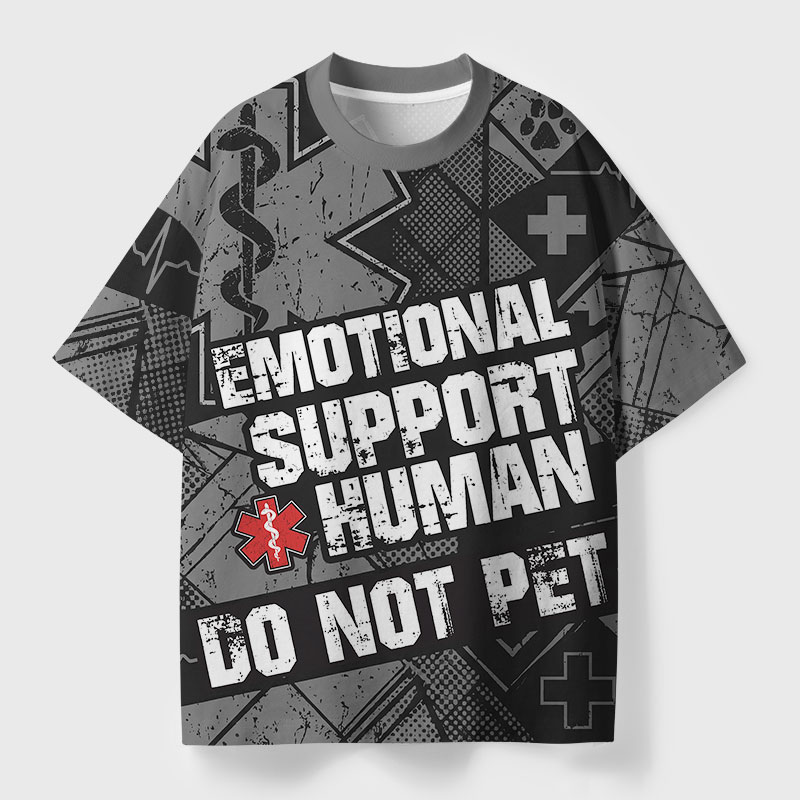 Emotional Support Human Geek All-Over Print T-Shirt