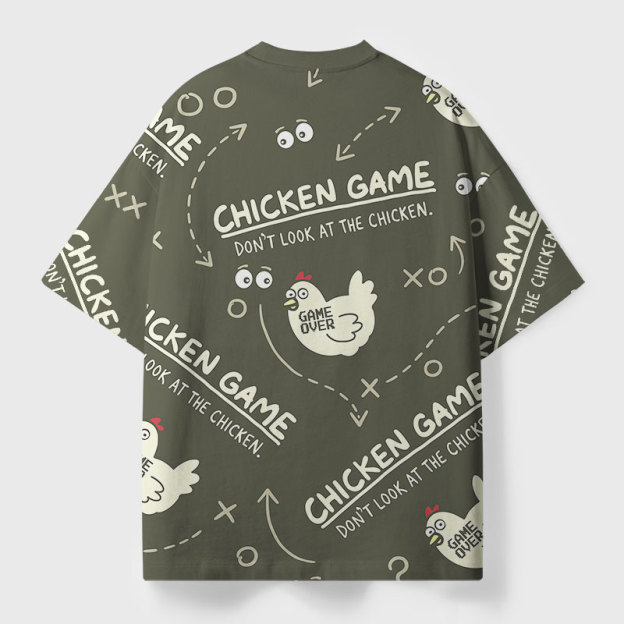 Chicken Game Geek All-Over Print T-Shirt