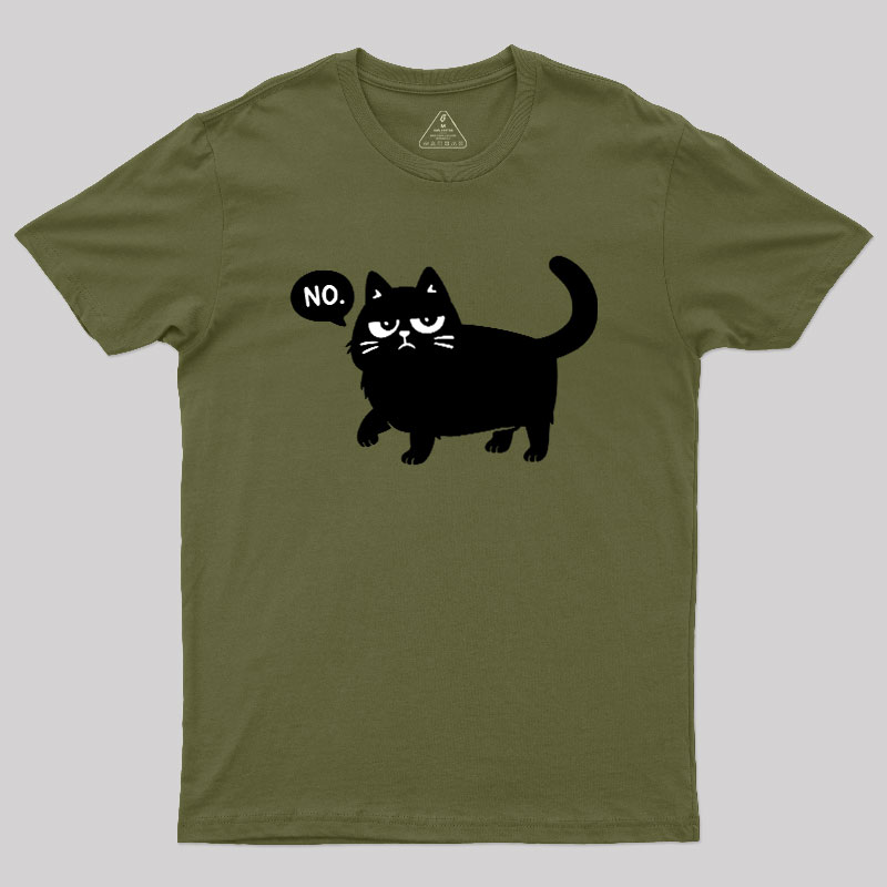 Black Cat Says No Geek T-Shirt