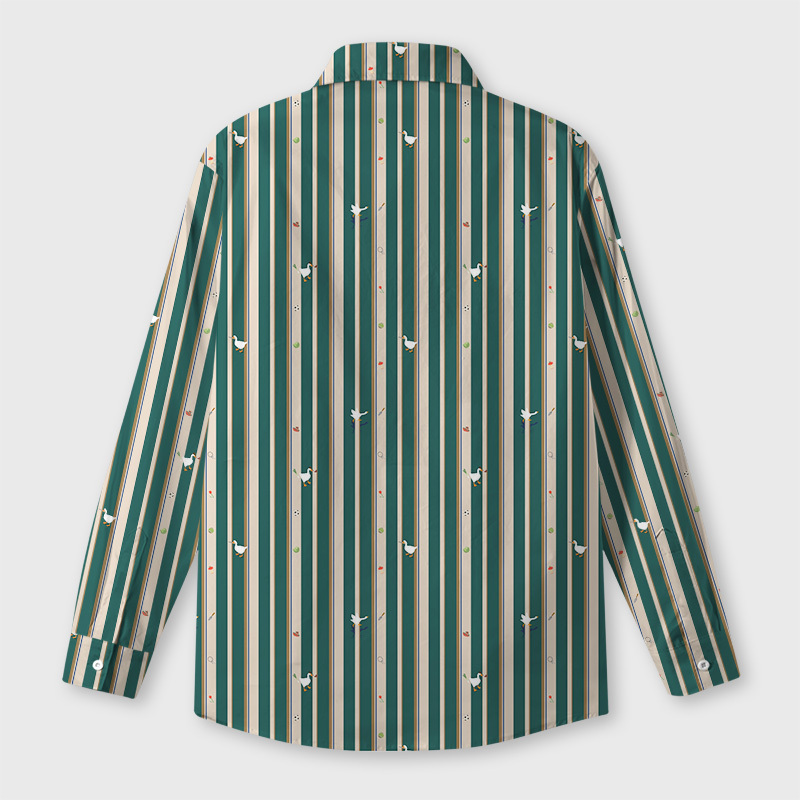 Striped Goose Green Geek Long-Sleeved Shirt