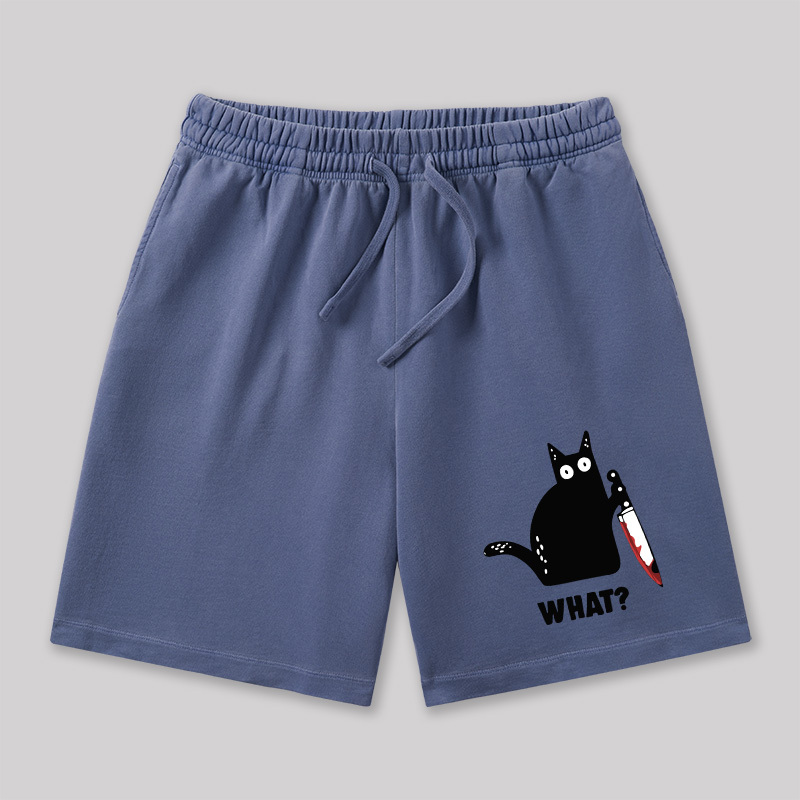 What Funny Cat Geeky Washed Shorts