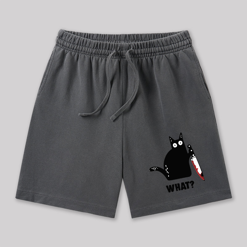 What Funny Cat Geeky Washed Shorts