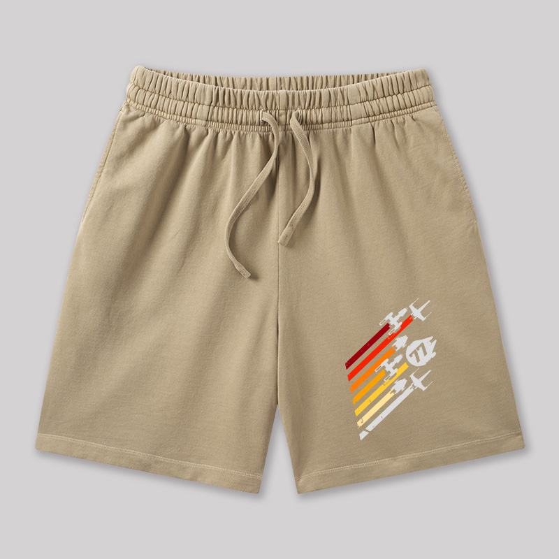 Scifi Spacecraft Geeky Washed Shorts