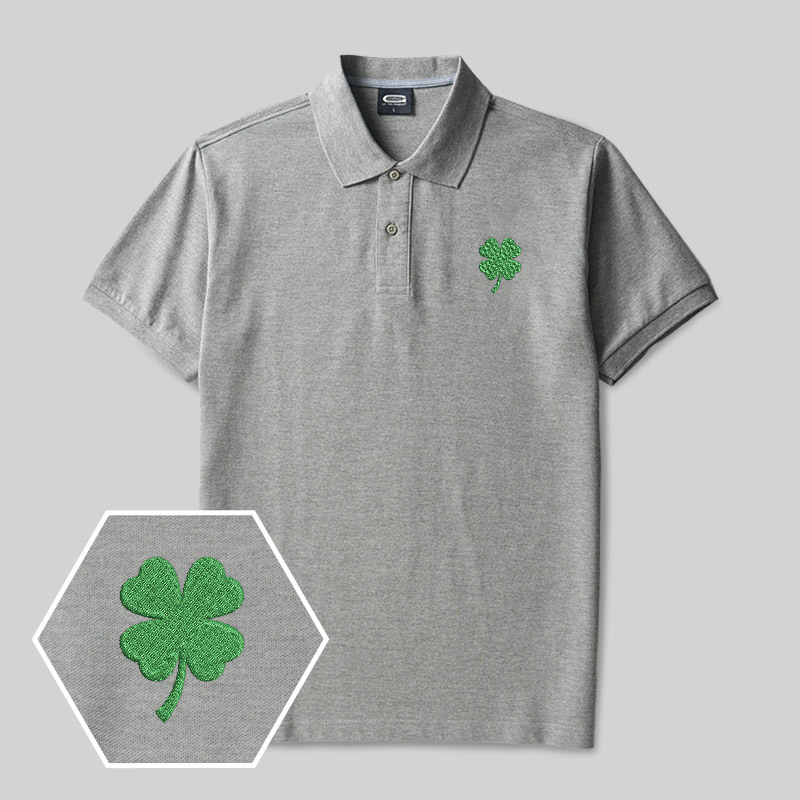 St Patricks Geek Embroidered Polo Shirts