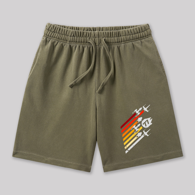 Scifi Spacecraft Geeky Washed Shorts