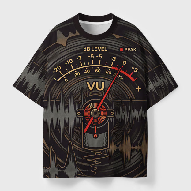 Volume VU Meter Geek All-Over Print T-Shirt