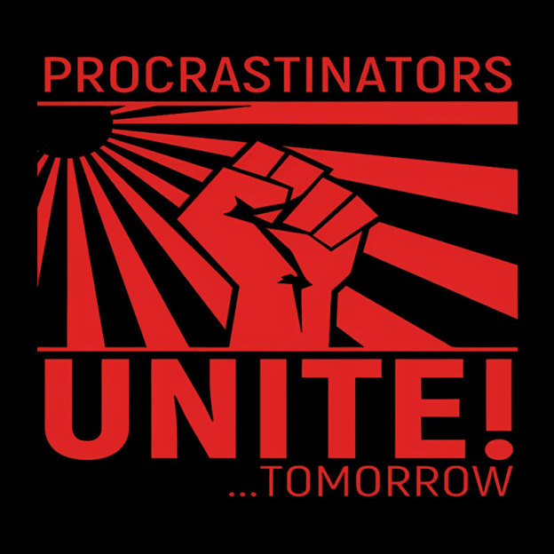 Procrastinators Unite Wall Geek T-Shirt