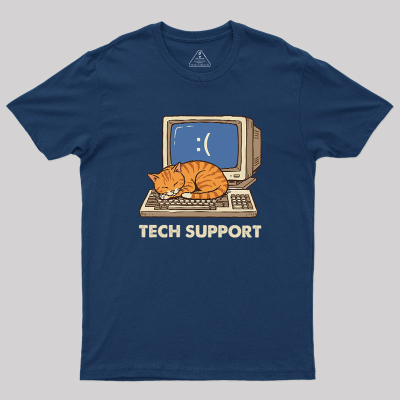 Tech Support Cat Geek T-Shirt