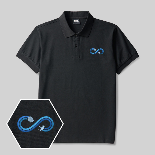 Infinite Loop Geek Embroidered Polo Shirts