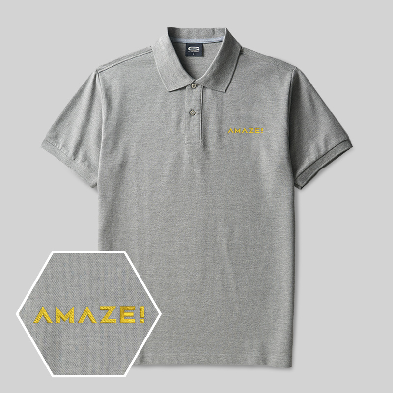 AMAZE! Geek Embroidered Polo Shirts