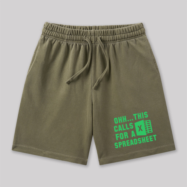 Ohh This Calls for a Spreadsheet Geeky Washed Shorts