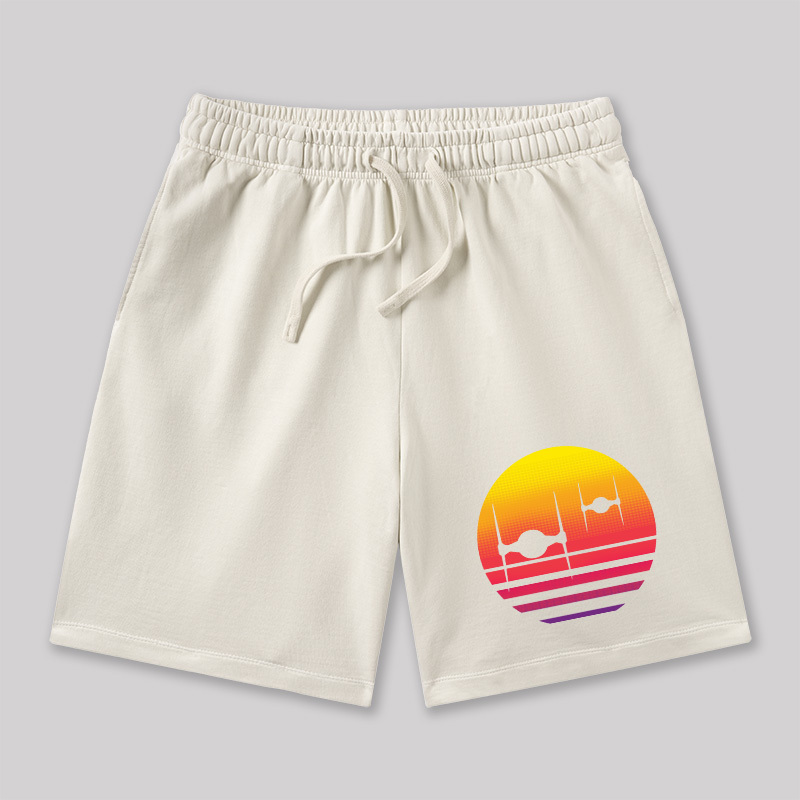 Tie Fighter Sunset Geeky Washed Shorts