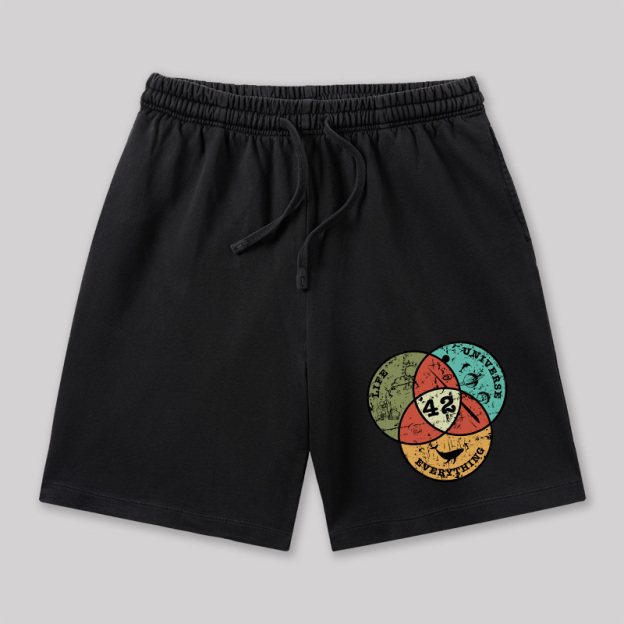 Life the Universe Everything Geeky Washed Shorts
